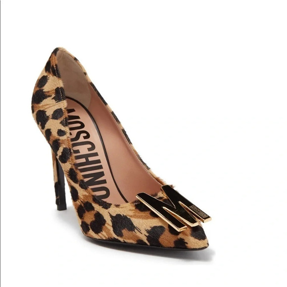Moschino Leopard Print Genuine Calf Hair Pump Size 35 - Picture 1 of 11